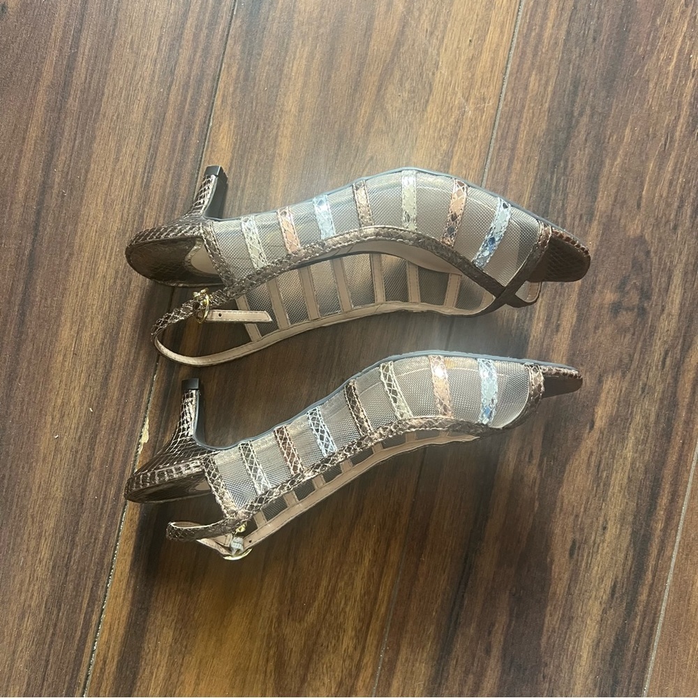 J. Renee Mesh & Snakeskin Slingback Heels – Size 7M – Like New - Picture 7 of 11